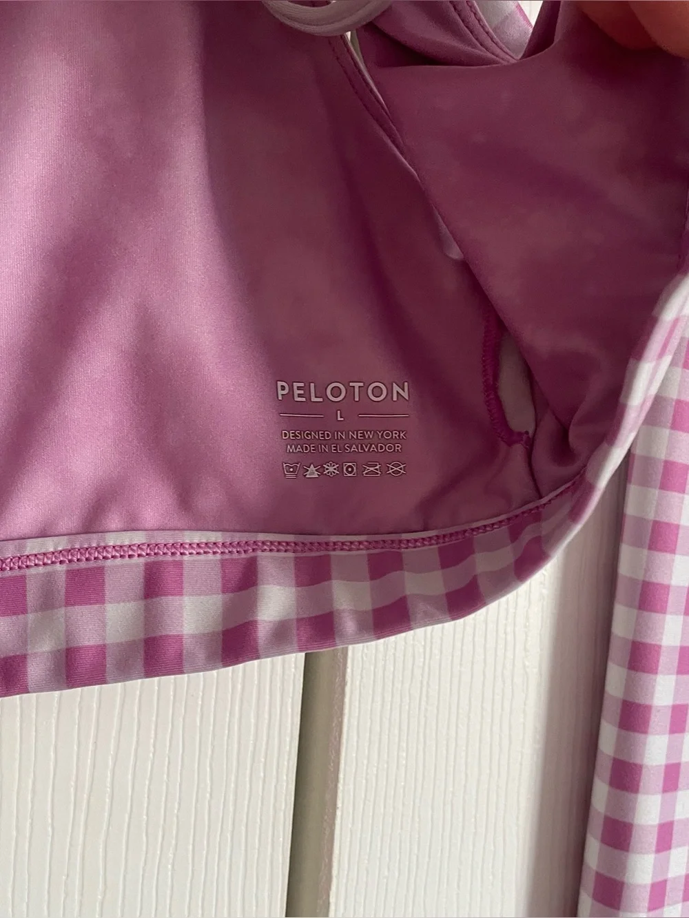 plaid peloton matching workout set